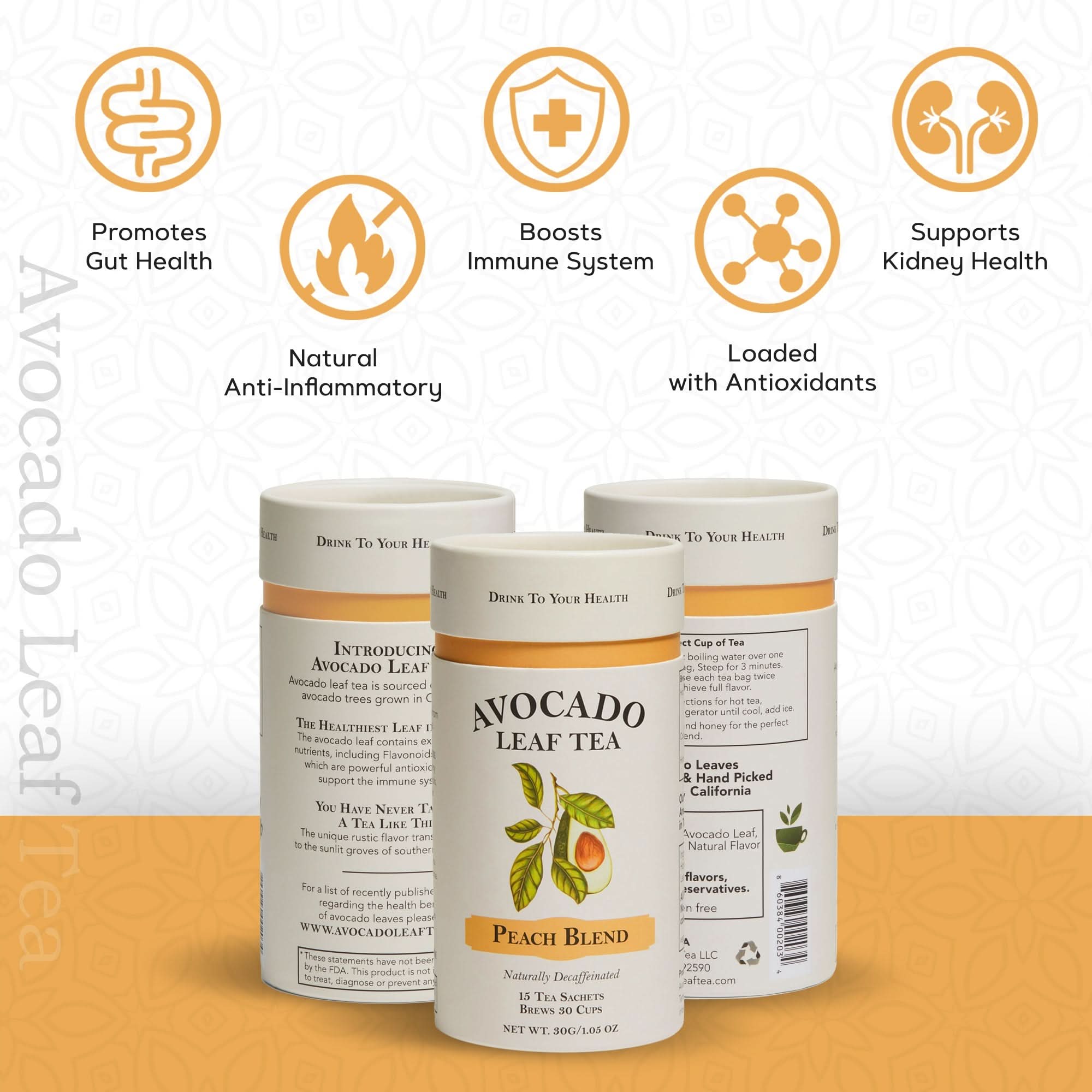 Avocado Leaf Tea Peach Blend - Avocado Tea Co.