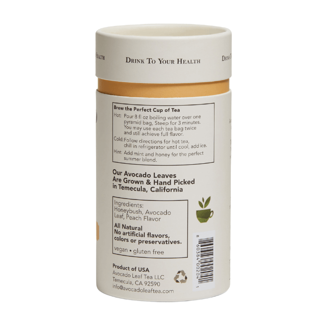 Avocado Leaf Tea Peach Blend - Avocado Tea Co.